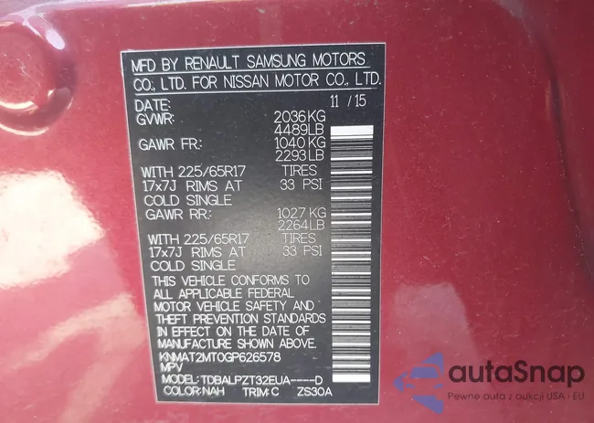 KNMAT2MT0GP626578: 43154507