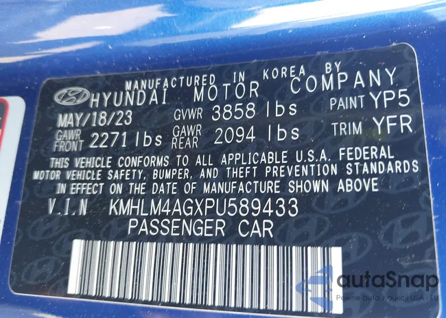 KMHLM4AGXPU589433: 43153748