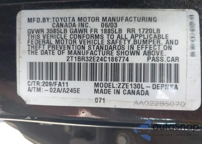 2T1BR32E24C186774: 43153846