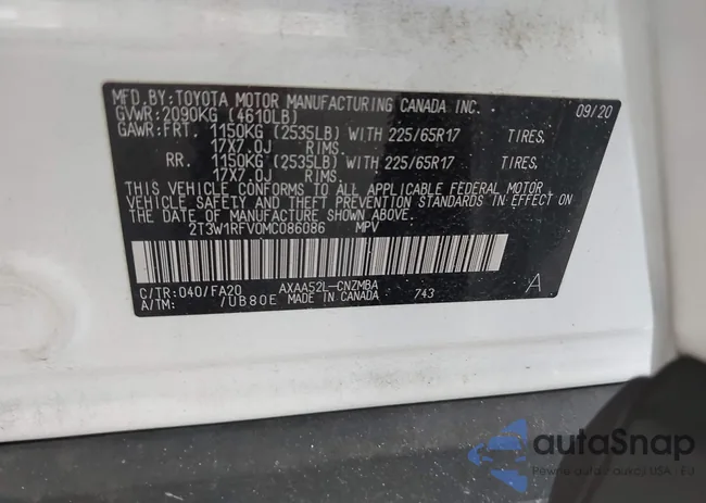 2T3W1RFV0MC086086: 43153971