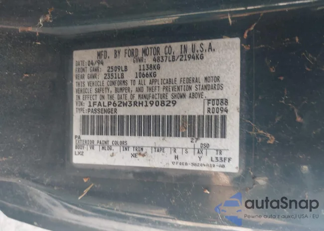 1FALP62W3RH190829: 43154041