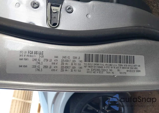 3C4PDCAB3LT232412: 43155162