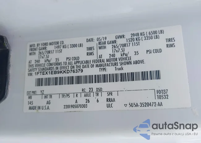 1FTEX1EB9KKD76379: 43155183