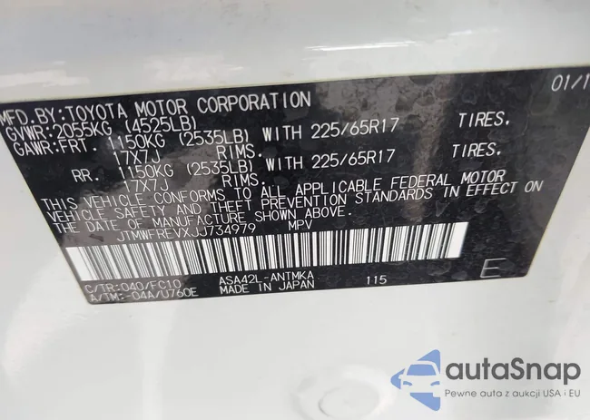 JTMWFREVXJJ734979: 43155213