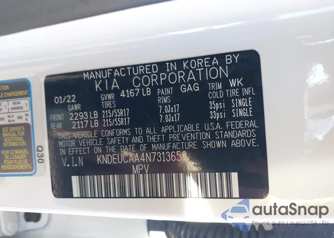 KNDEUCAA4N7313652: 43155261