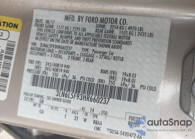 3LN6L5F93HR660237: 43155272