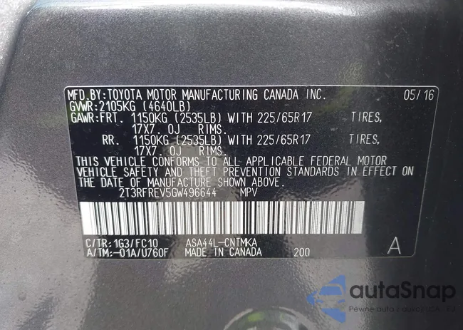 2T3RFREV5GW496644: 43155305