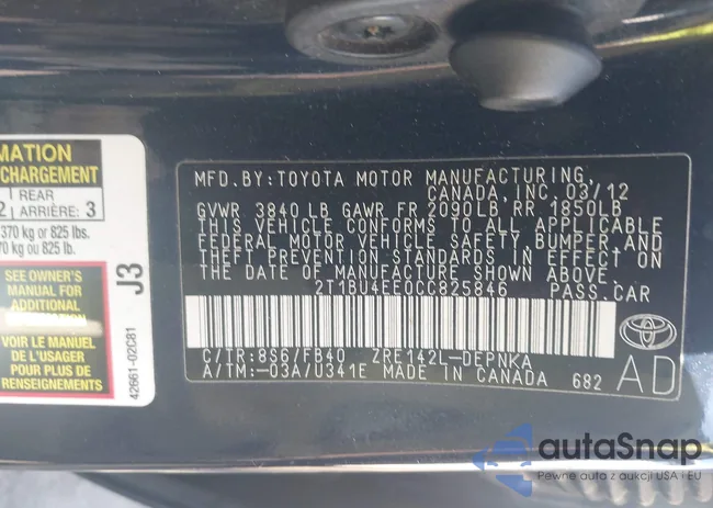 2T1BU4EE0CC825846: 43155460