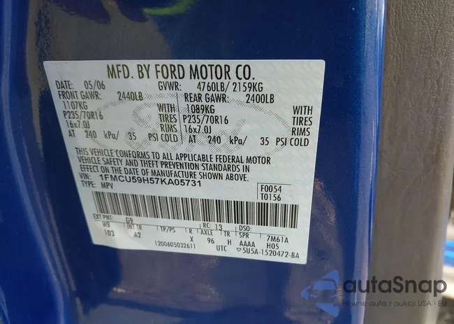 1FMCU59H57KA05731: 43155474