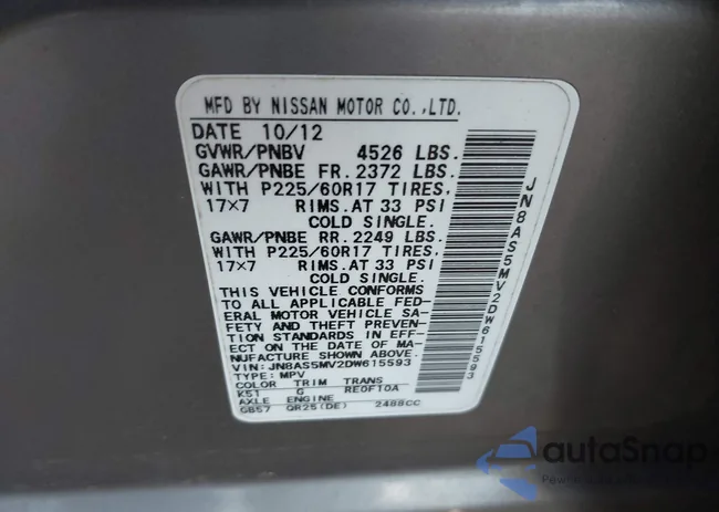 JN8AS5MV2DW615593: 43155571