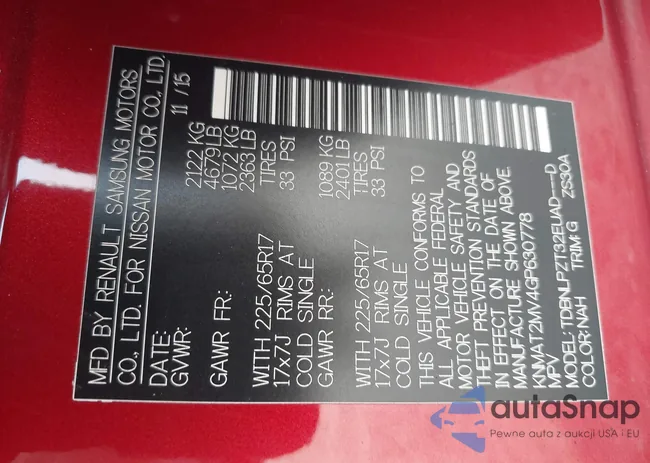 KNMAT2MV4GP630778: 43155577