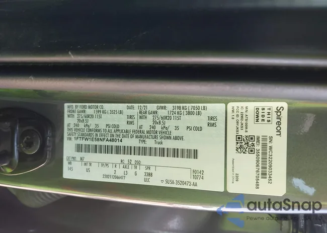 1FTFW1E58NFA48014: 43155594