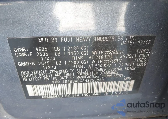 4S4BSACC3H3355250: 43154682