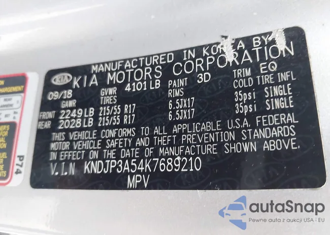 KNDJP3A54K7689210: 43154869