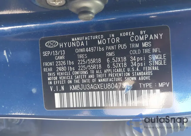 KM8JU3AGXEU804730: 43154883