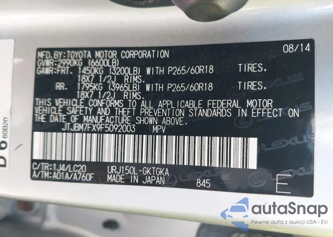 JTJBM7FX9F5092003: 43155009