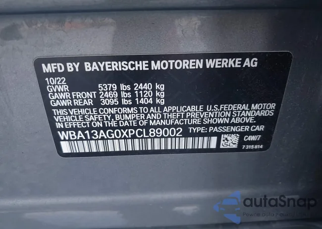 WBA13AG0XPCL89002: 43156134