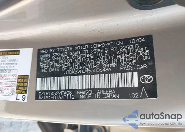 JTDKB20U453006486: 43156227