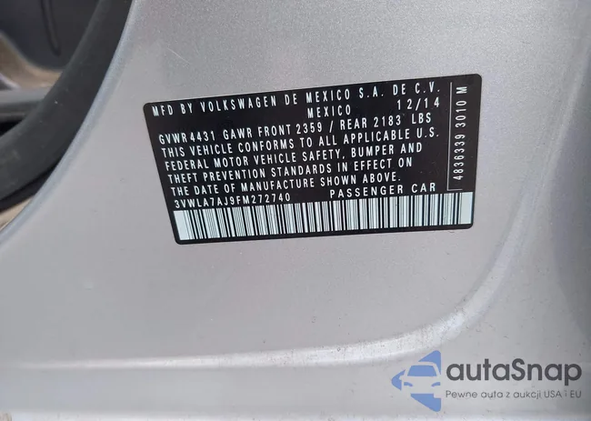 3VWLA7AJ9FM272740: 43156267