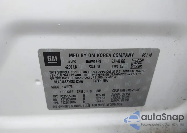 KL4CJASBXKB712869: 43156378