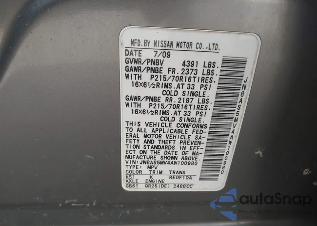 JN8AS5MV4AW100980: 43156500