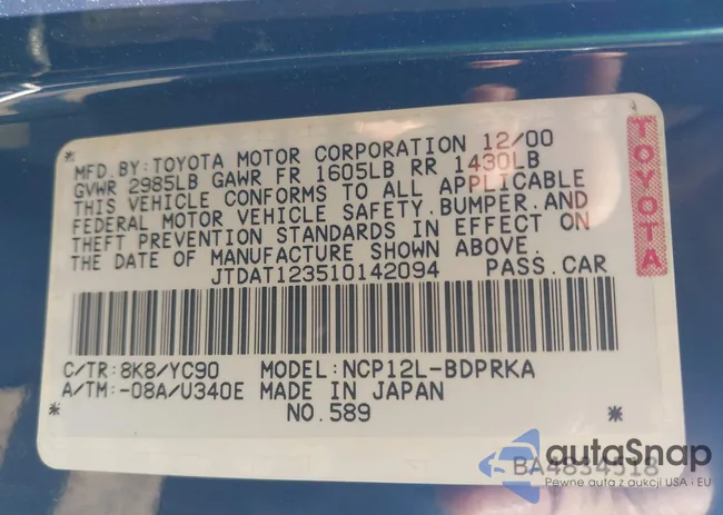 JTDAT123510142094: 43156501