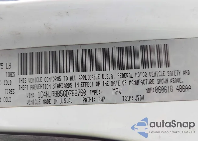 1C4NJRBB5GD786760: 43155679