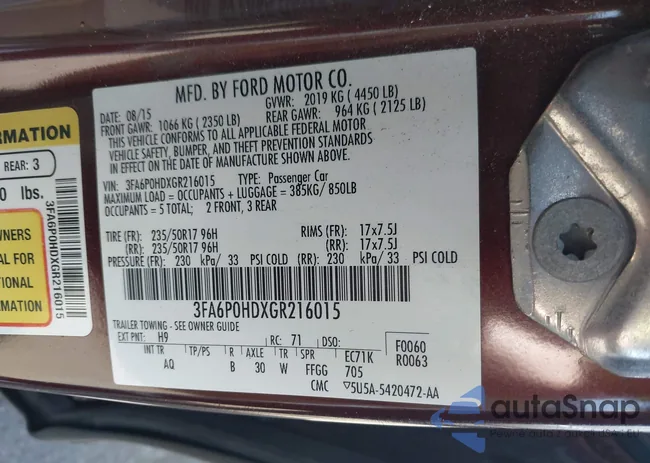 3FA6P0HDXGR216015: 43155734