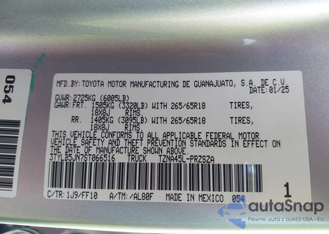 3TYLB5JN7ST066516: 43155848