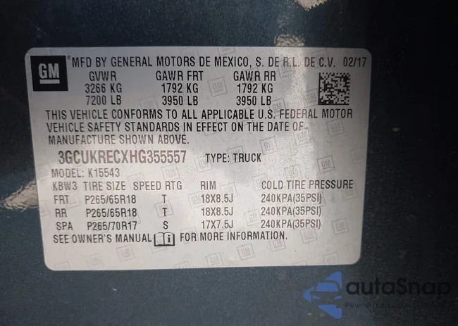 3GCUKRECXHG355557: 43155872