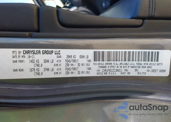 1C4RJFAG1CC184211: 43155942