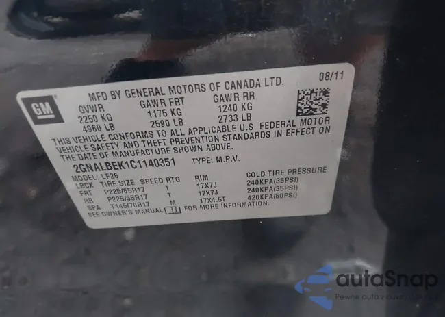 2GNALBEK1C1140351: 43157044