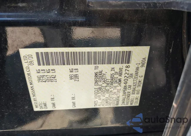 1N4AL2AP6BN402278: 43157076