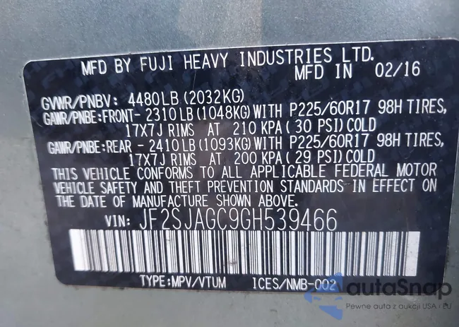 JF2SJAGC9GH539466: 43157193