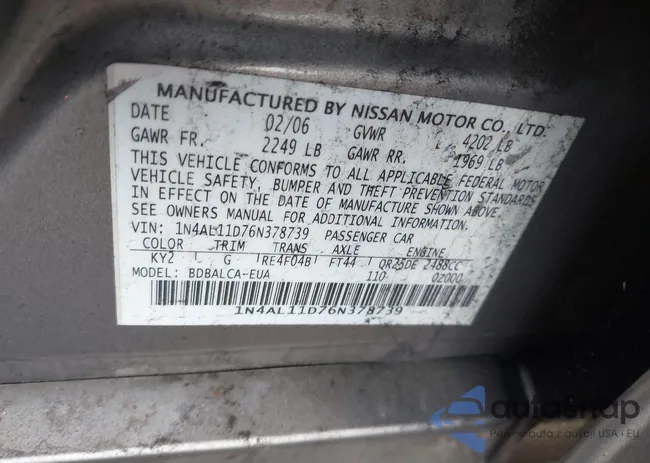 1N4AL11D76N378739: 43157195