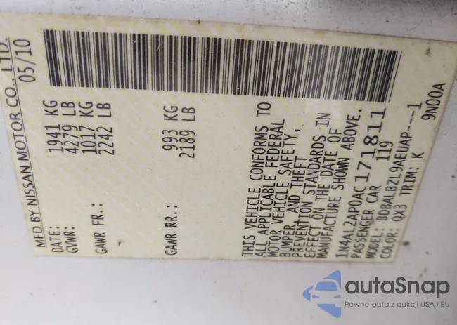 1N4AL2AP0AC171811: 43157210