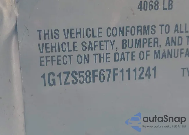1G1ZS58F67F111241: 43157245