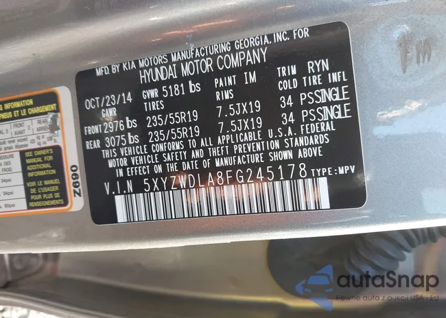 5XYZWDLA8FG245178: 43157269