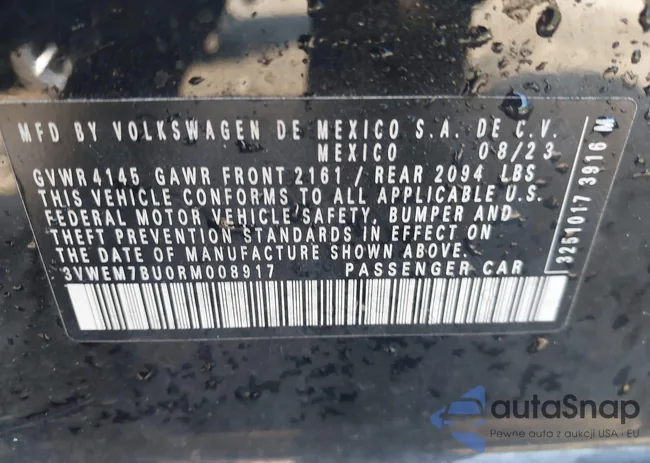 3VWEM7BU0RM008917: 43157288