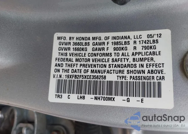 19XFB2F5XCE356258: 43157327