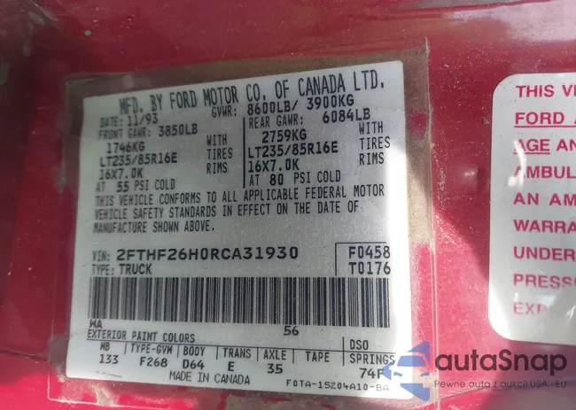 2FTHF26H0RCA31930: 43157333