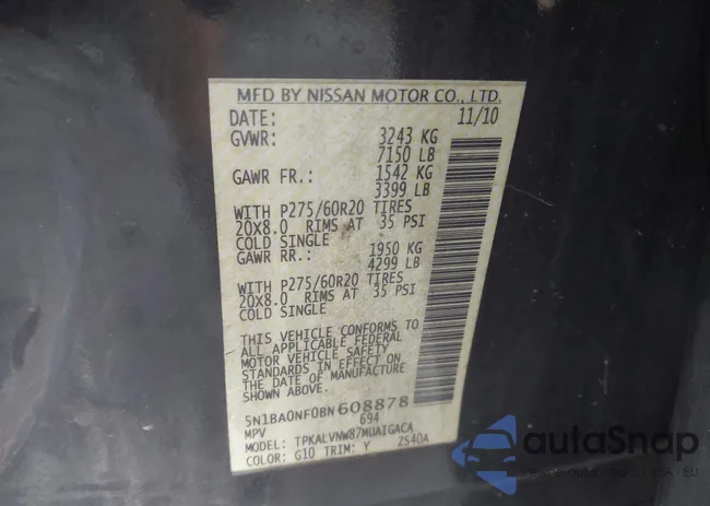 5N1BA0NF0BN608878: 43157337