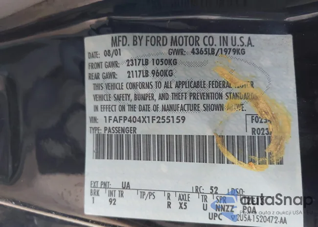 1FAFP404X1F255159: 43157394