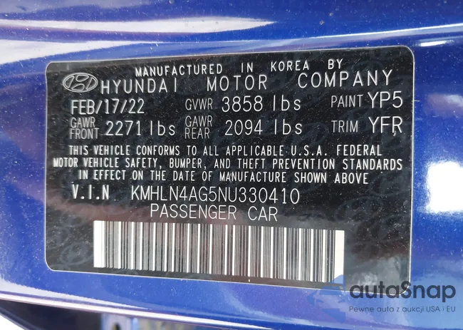 KMHLN4AG5NU330410: 43157443