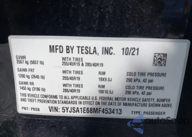 5YJSA1E68MF453413: 43157454