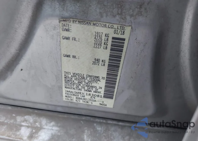 1N4AL3AP8JC183081: 43157494