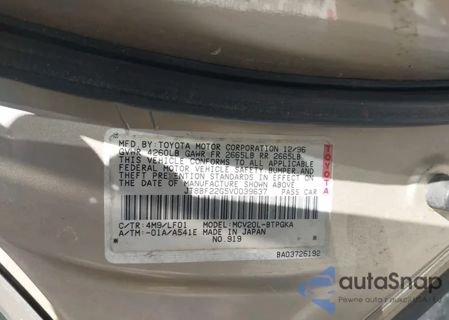 JT8BF22G5V0039637: 43157623