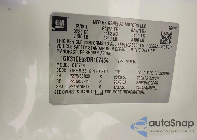 1GKS1CE08DR107464: 43156691