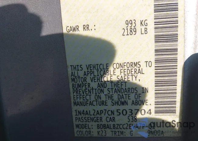 1N4AL2AP7CN503704: 43156731