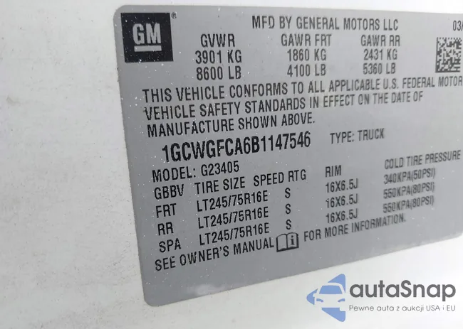 1GCWGFCA6B1147546: 43156829